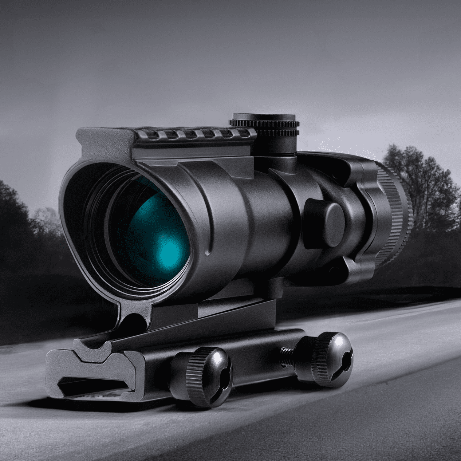 Rifle Scope Sale 4x32 Tactical Rifle Scope with True Fiber Optic Red Illuminated Crosshair & Picatinny Rail on Top