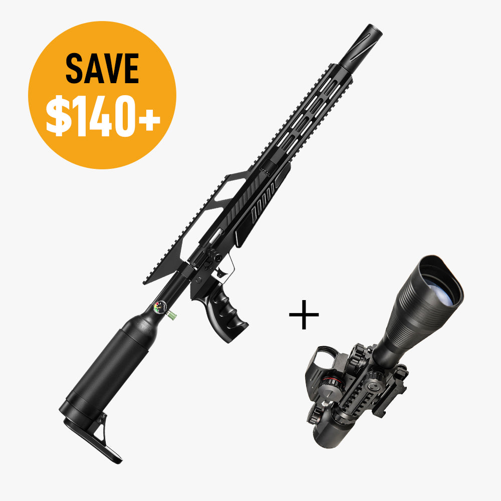 .22 Cal PCP Pellet Gun Air Rifle &4-12*50mm Rangefinder Scope Bundle: Save $140!