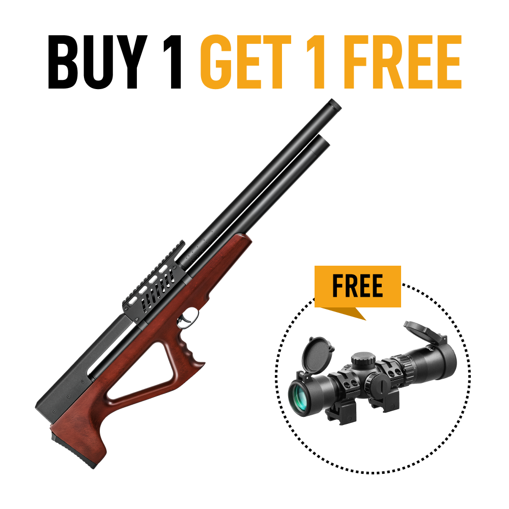 【BUY 1 GET 1 FREE SCOPE】9 Pellet .22/.25 Cal PCP Air Rifle & Pinty 1.5-4.5x32 SFP Hunting Scope