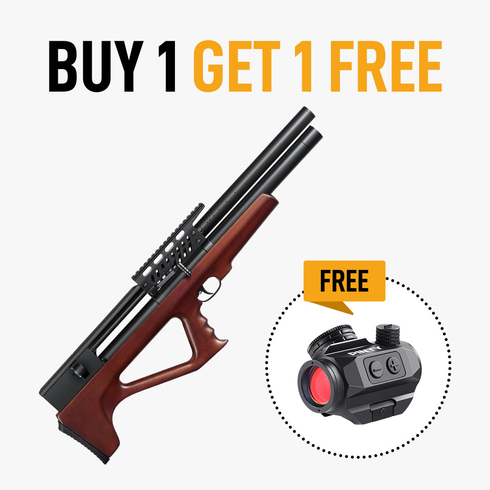 【BUY 1 GET 1 FREE RED DOT】9 Pellet .22Cal Bullpup PCP Air Gun & 2MOA Red Dot Sight