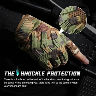 Tactical Half Finger Gloves For Airsoft Combat Paintball Shooting Hunting Driving Non-slip