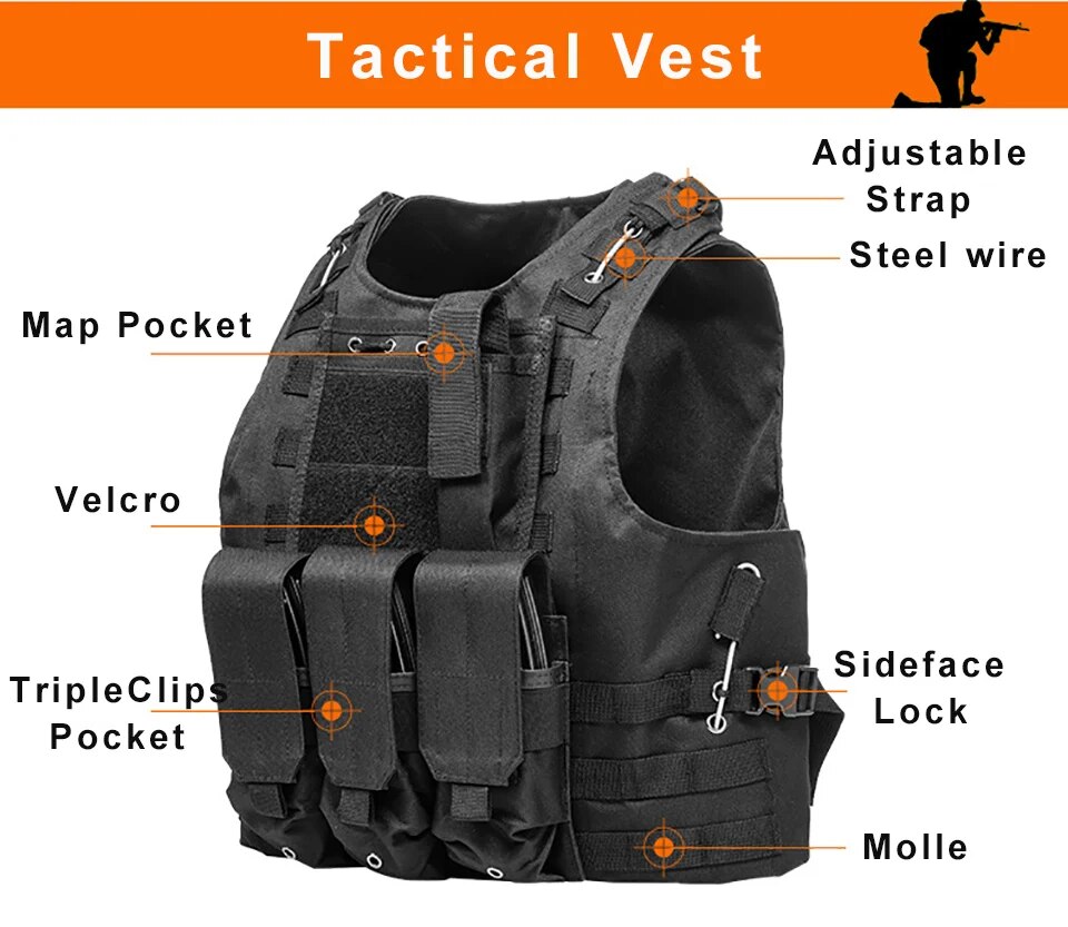 Tactical Vest, Molle Combat, Outdoor Clothing Hunting