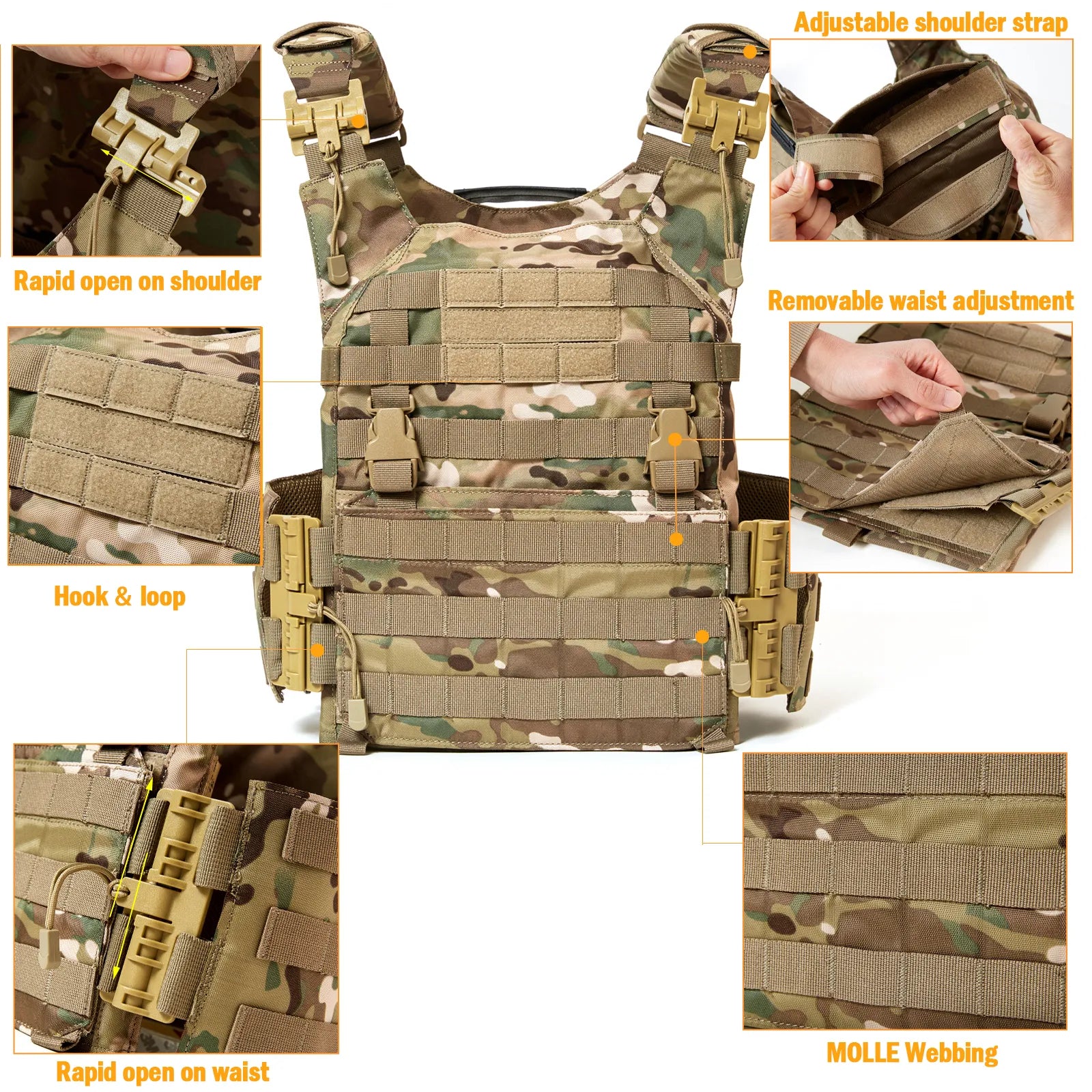 Quick Release Modular Assault Tactical Vest