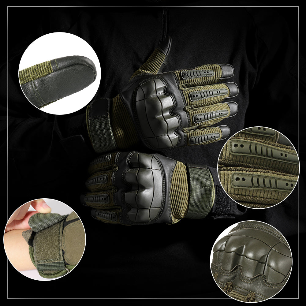 Tactical Gloves, PU Leather, For Paintball Bicycle Hunting Hiking Cycling