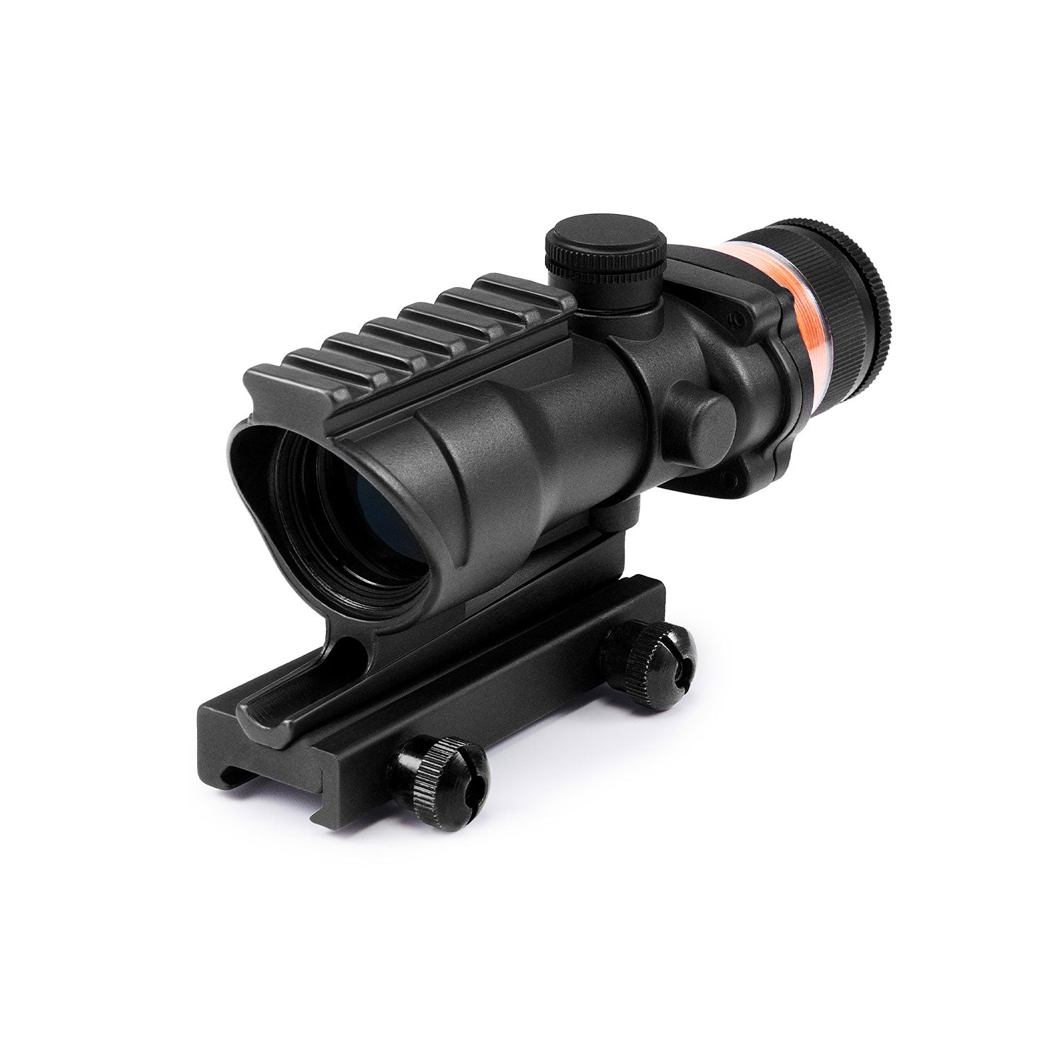 4x32 Tactical Rifle Scope with True Fiber Optic Red Illuminated Crosshair & Picatinny Rail on Top