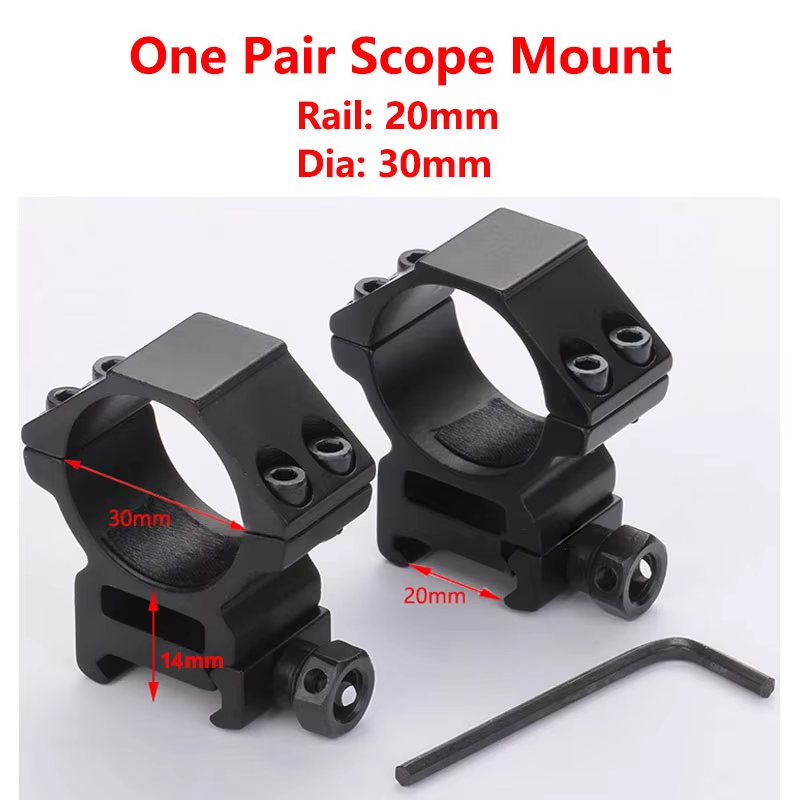 Scope Ring Mount 25.4mm for 20mm Picatinny Rail, 2 pcs