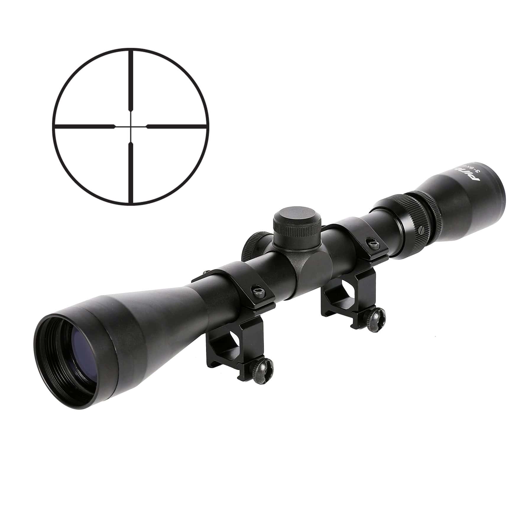 Pinty 3-9X40mm Duplex Optical Hunting Rifle Scope/Red Laser/Torch Combo