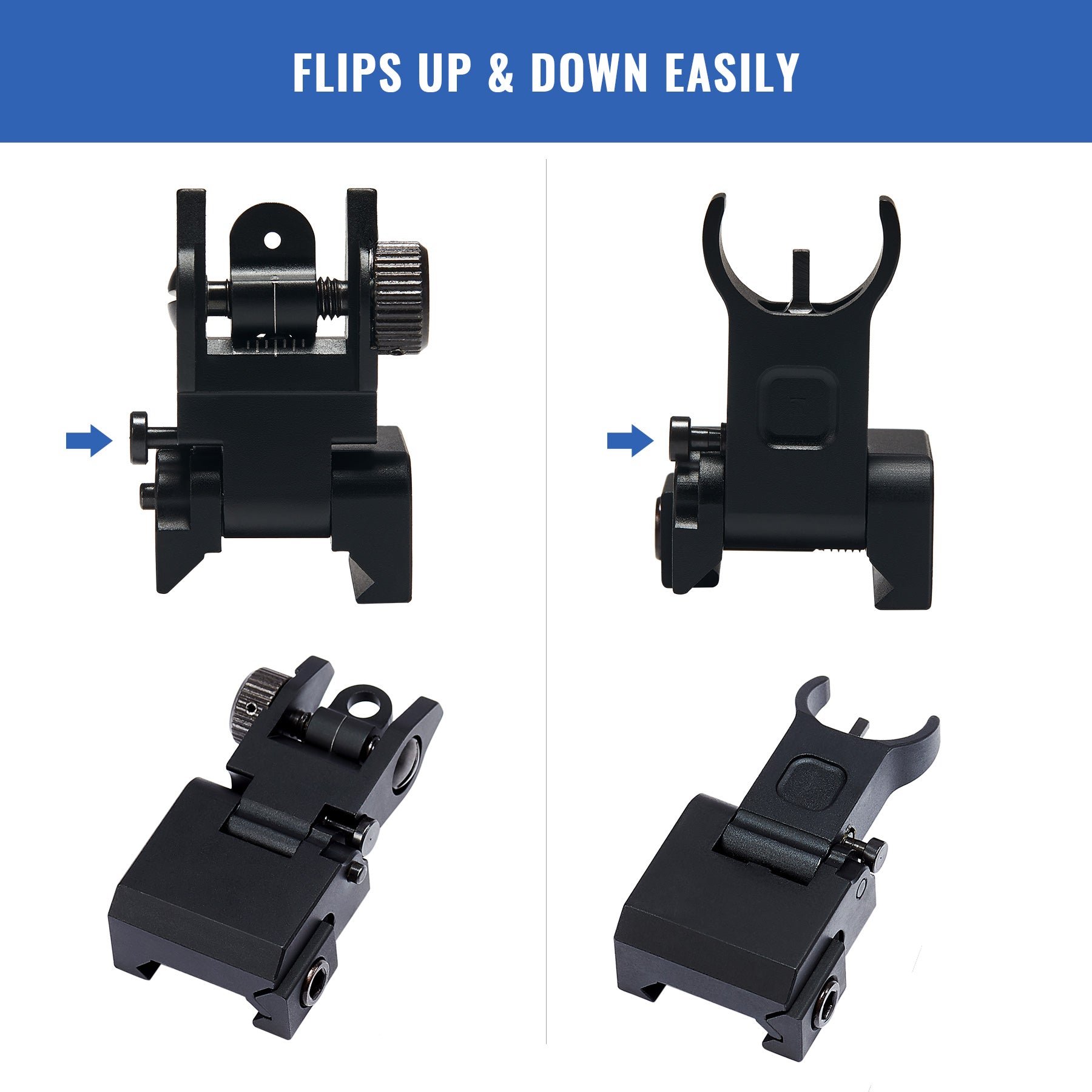 Flip Up Iron Sights for Picatinny Rails