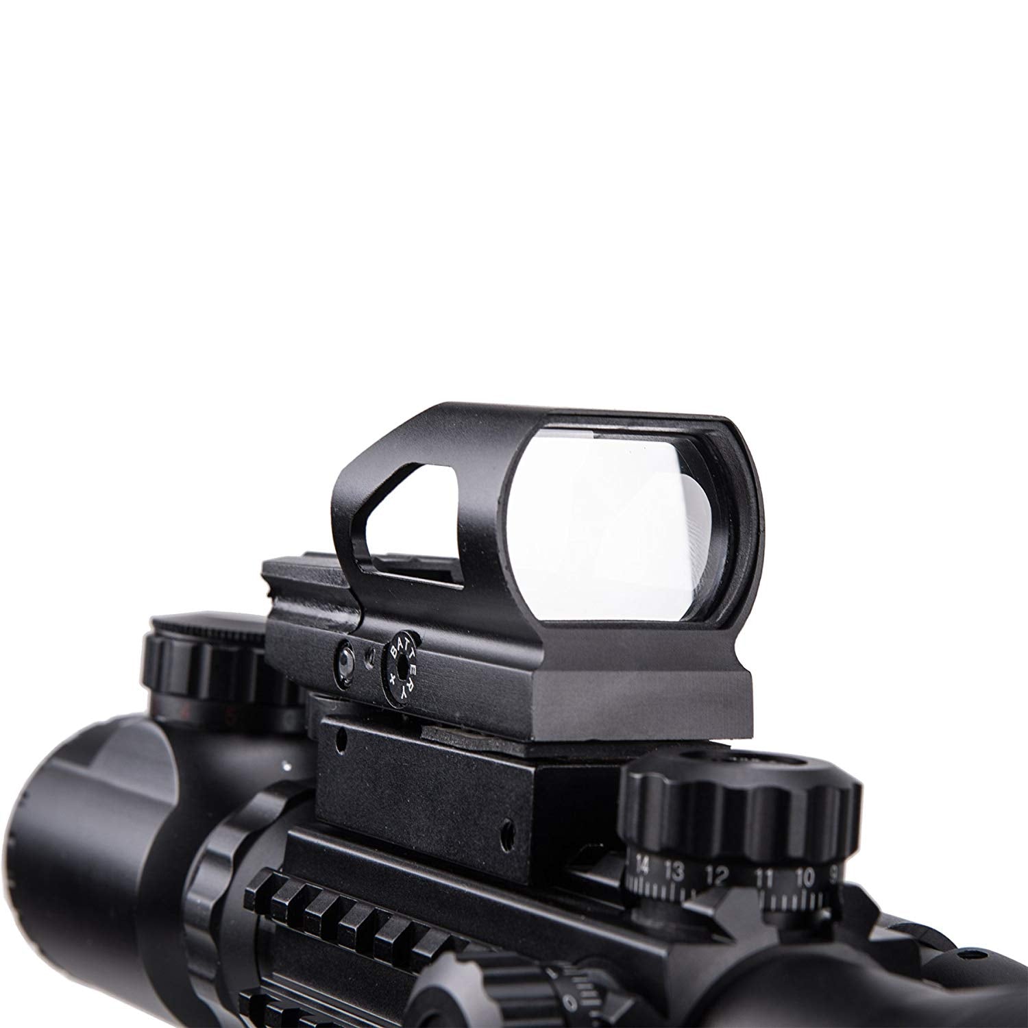 Pinty 4-in-1 Rifle Scope 4-16X50mm Optics/Green Laser/Holographic Dot Sight/14 Slot Riser