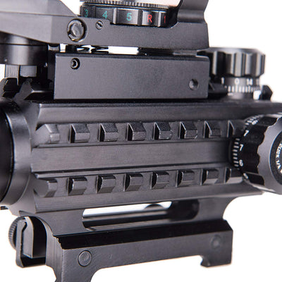 Pinty 3 in 1 Rifle Scope 4-12x50mm EG Rangefinder/Red&Green Reflex Sight/Green Dot Laser Sight