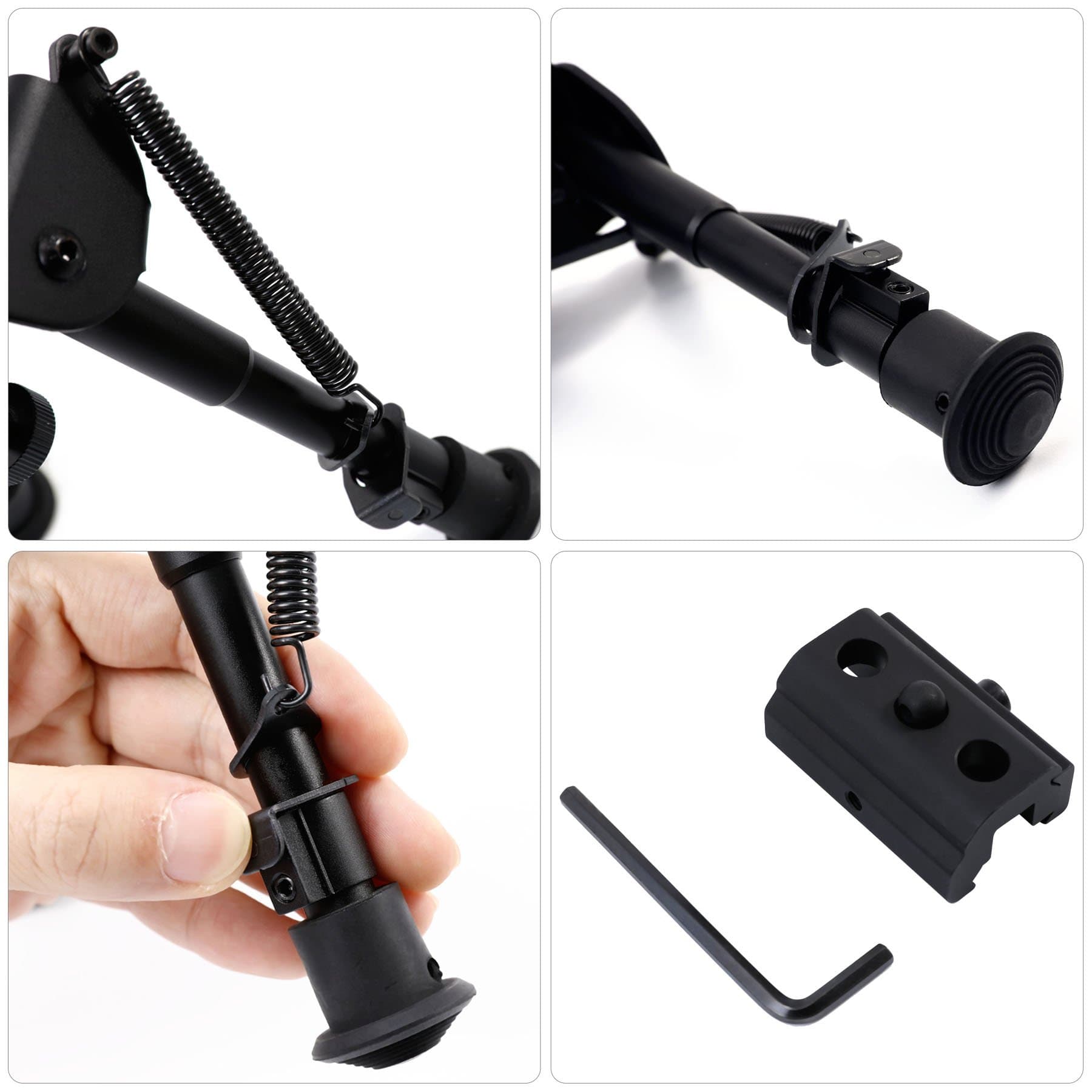 Picatinny Rail System Adjustable Bipod (6''-9'') | PINTY