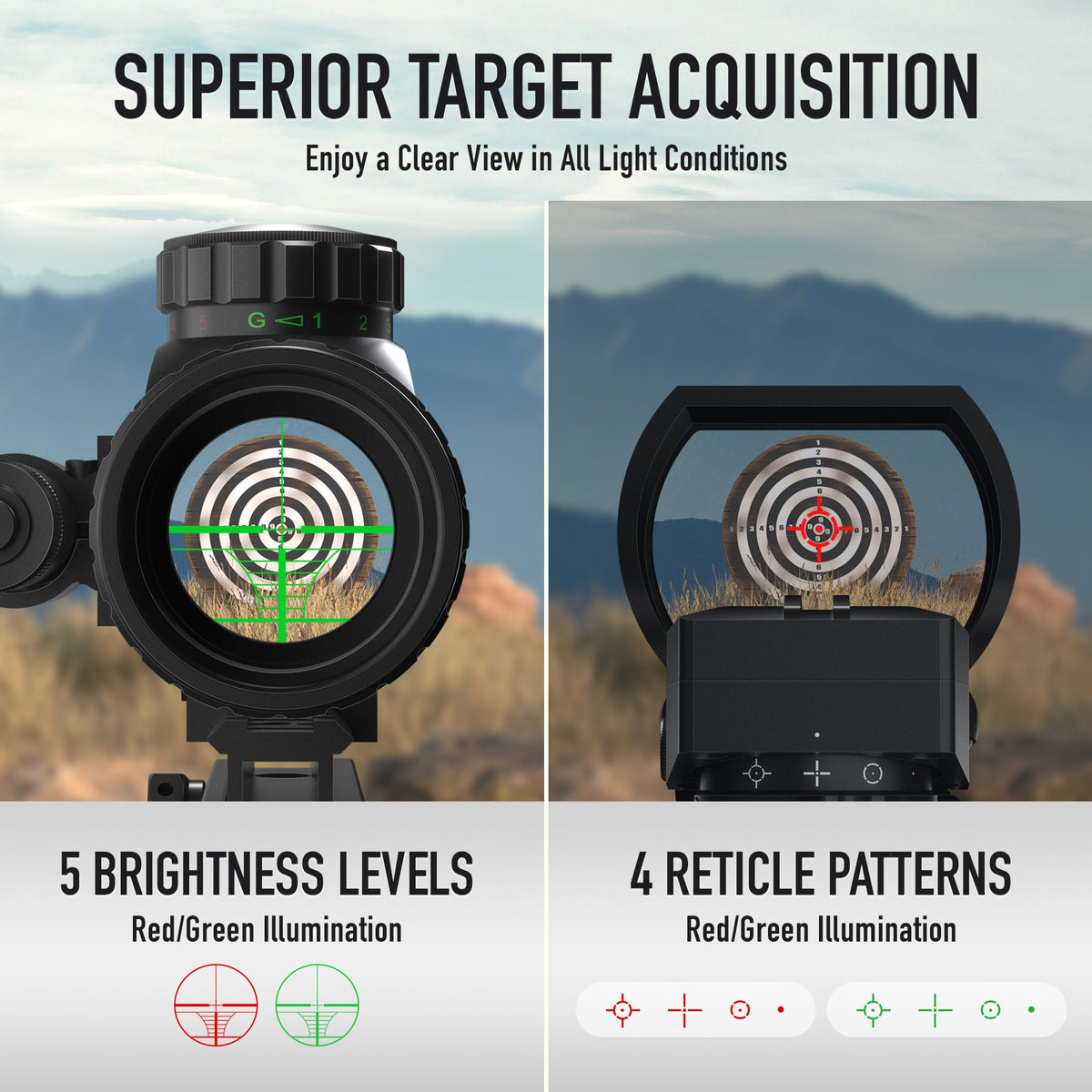 Ridge Scope Pinty | Rifle Scope 3-9x32mmEG Rangefinder/Red & Green Dot Laser Sight ...