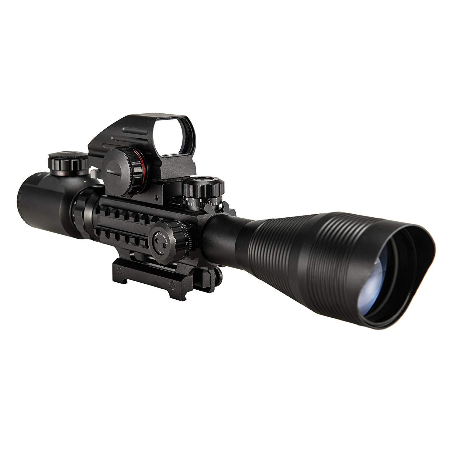 best hunting scopes 2021 2022 3-in-1 Rifle Scope 4-12x50mmEG Rangefinder/Tactical Reticle Scope/Laser Sight & Red Dot Sight