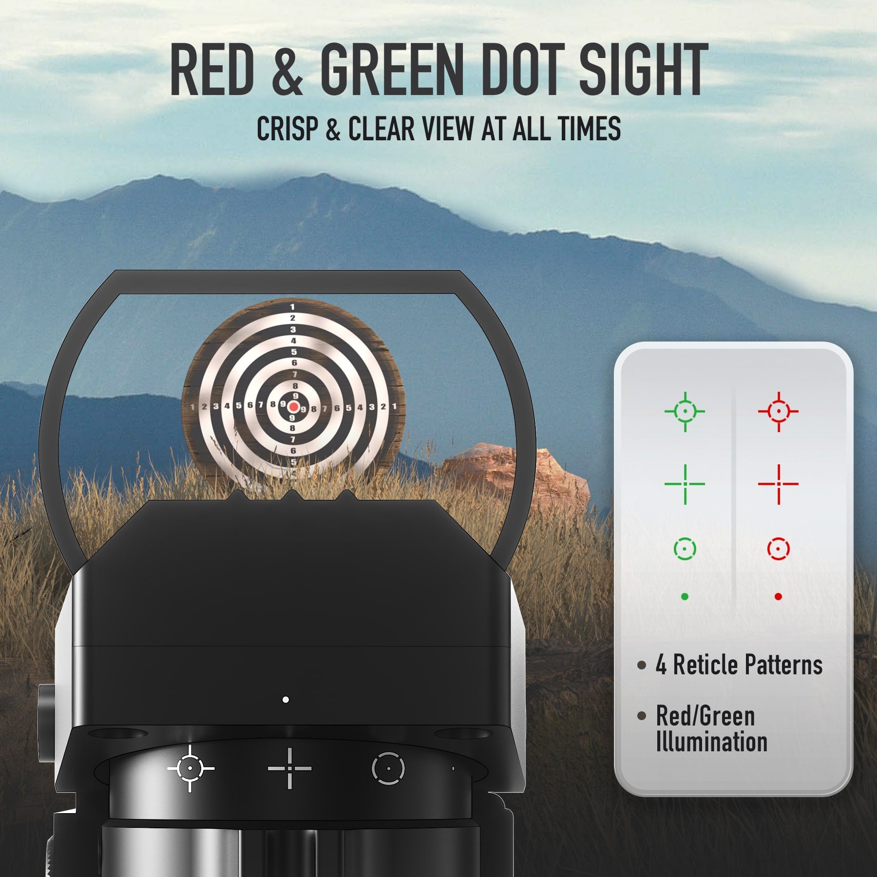 Pinty Red/Green Dot Sight Reflex Holographic Tactical Riflescope Combo