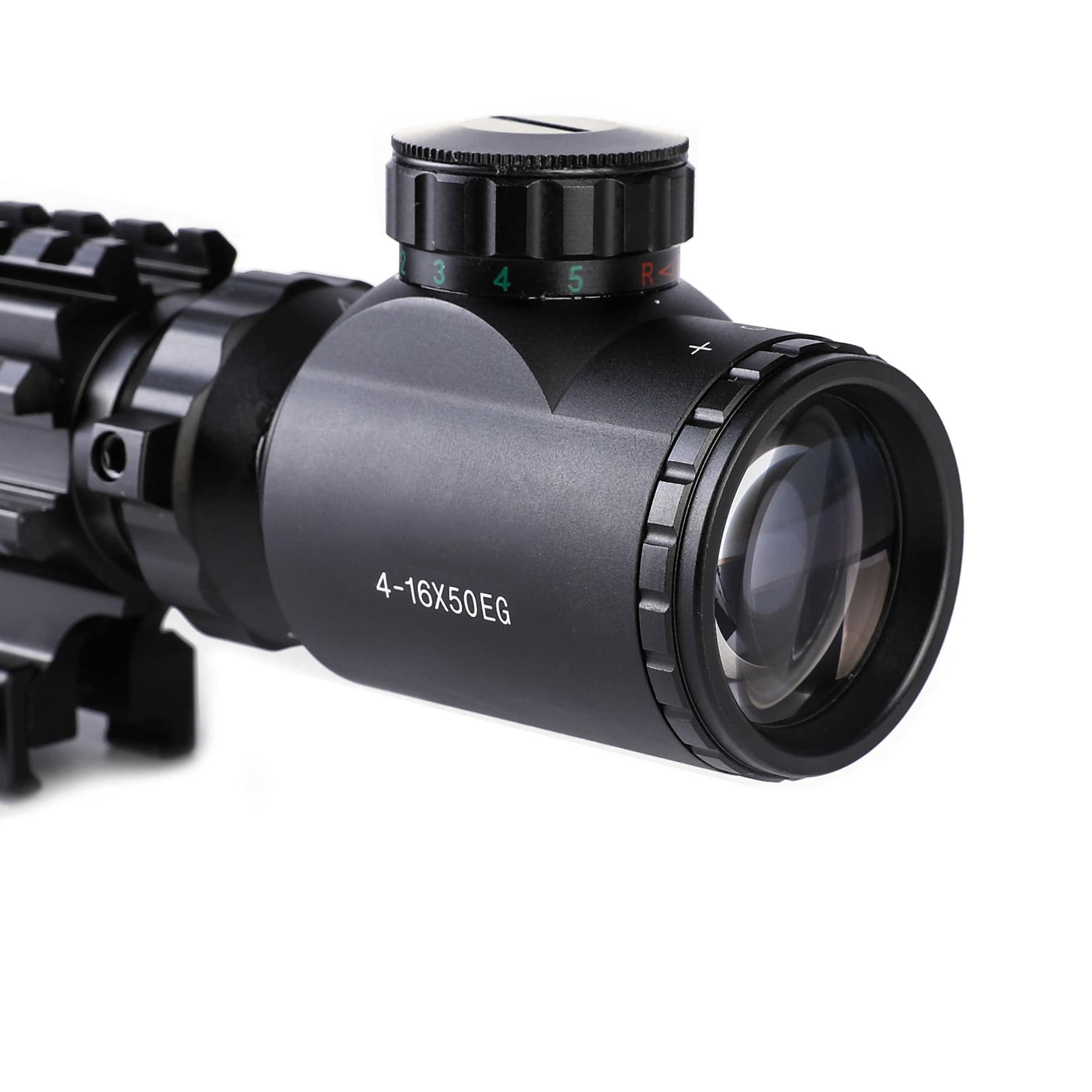 4-in-1 4-16x50 EG Riflescope Kit, Dot Laser, Reflex Sight, Green Laser